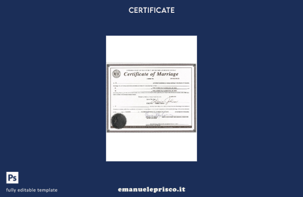 modello di certificato di matrimonio USA Washington in stile verificato